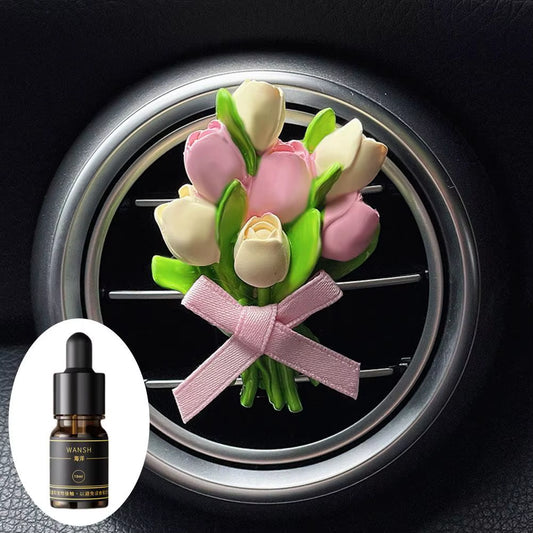 Tulip Bouquet Car Air Freshener Fragrance Car Air Conditioner Air Outlet Diffuser Car Interior Decoration Accessories