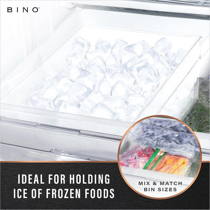 Plastic Storage Bins, Small - Shallow | Multipurpose Organizer Bins | Kitchen Pantry Organizers and Storage | Clear Containers for Organizing Home | Freezer Organizer