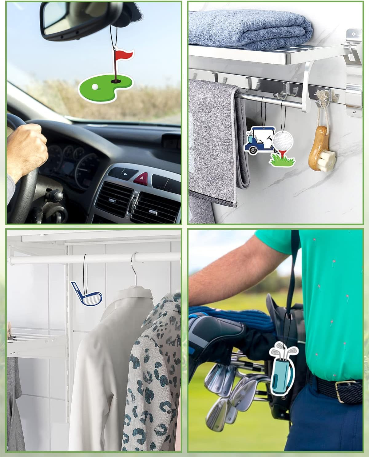 Golf Car Air Fresheners Hanging Accessories Slice Scented Perfume Air Freshener Interior Room Decor for Golf Lover Pendant Golf Gifts for Men