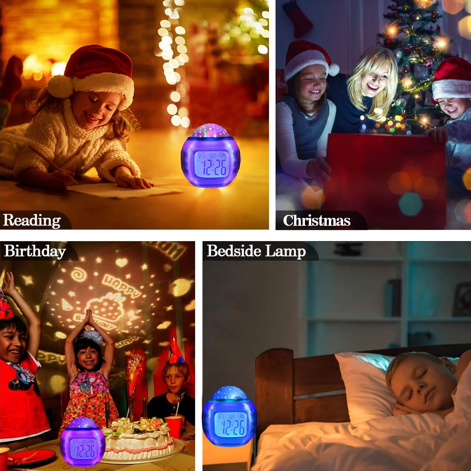 Alarm Clock,  Sleep Clock Starry Sky Night Light Star Projection Clock Music Digital Clock