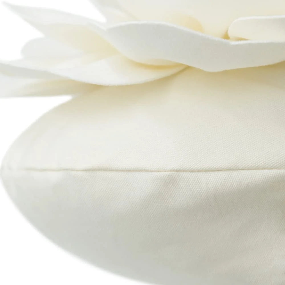 3D round Flower Pillow Cover with Insert Decorative Throw Pillows Small Circular Soft Suede Pillows for Bedroom,Living Room and Hotel in Beige 14Inch