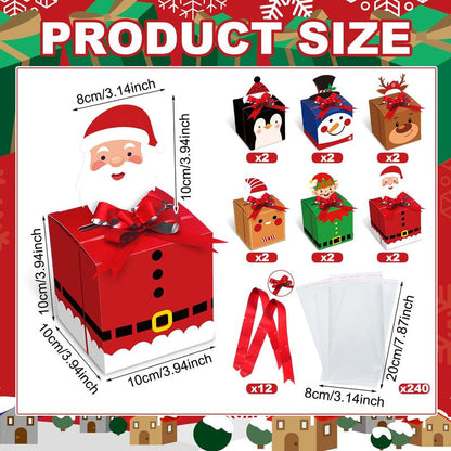 12 Pcs Christmas Money Box Christmas Party Gift Money Gift Boxes for Cash Pop up Christmas Money Holders for Cash with Festive Red Bows Clear Cash Seal Bags Penguin Santa Reindeer Snowman Gingerbread Men Pattern for Birthday Christmas Party Favor Supplies
