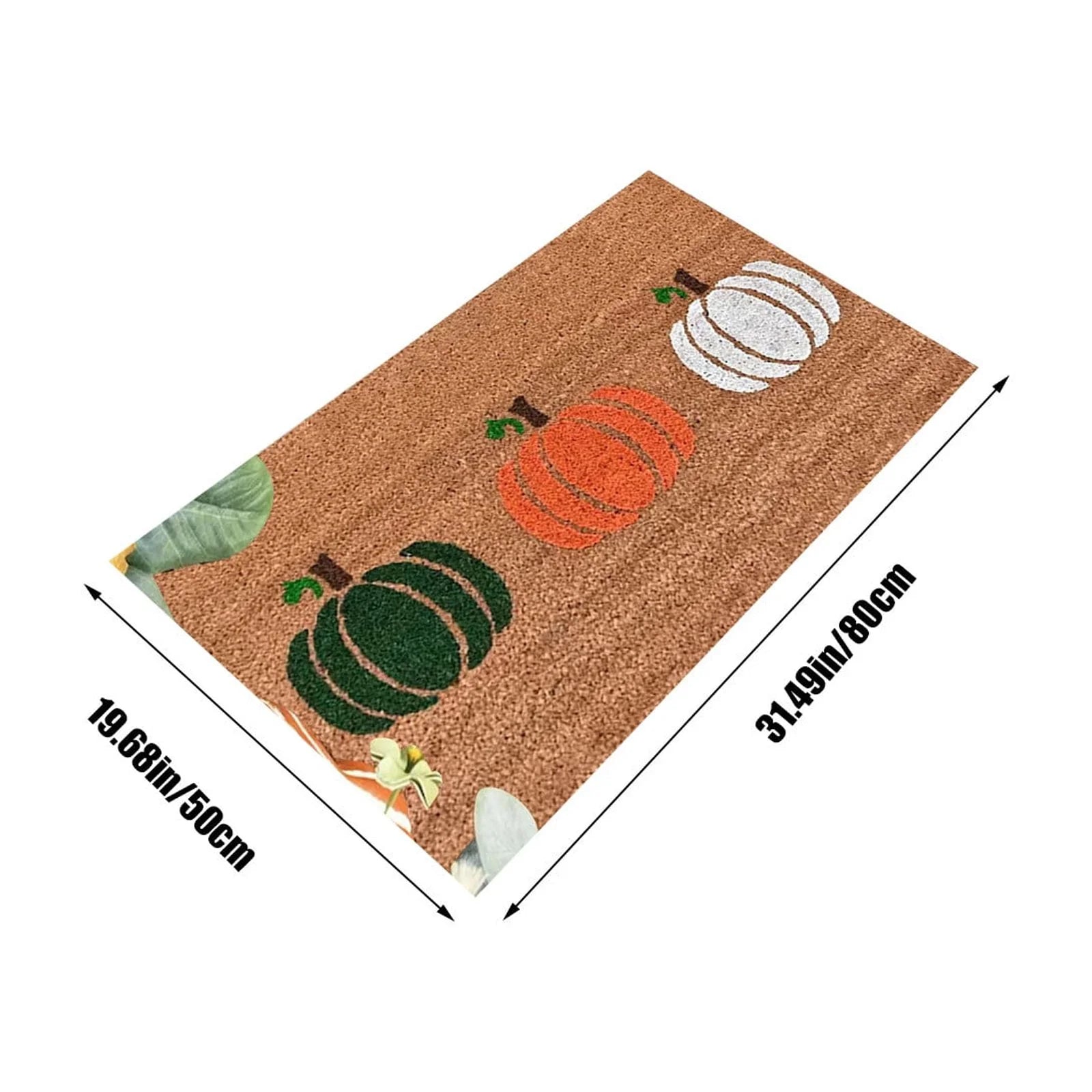 Pumpkin Area Rug Bright Pumpkin Floor Mats Slip Resistants Earth Floor Mats for Front Door Bathroom Kitchen Room 19.67×31.49In