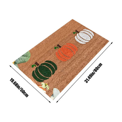 Pumpkin Area Rug Bright Pumpkin Floor Mats Slip Resistants Earth Floor Mats for Front Door Bathroom Kitchen Room 19.67×31.49In