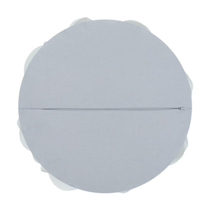 3D Handmade Soft round Decorative Gauze Rose Flower Accent Throw Pillows Cushion Cover with Insert 12 Inch Light Grey