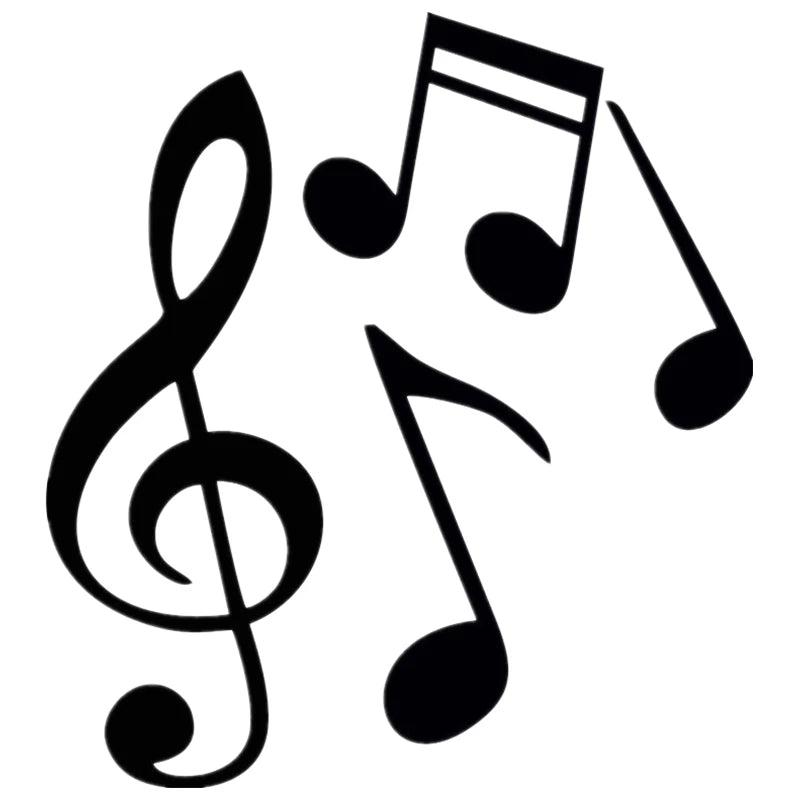 Car Stickers Treble Clef and Music Score Funny PVC Car Decoration Accessories Stickers Creative Waterproof Black/White,17Cm*15Cm