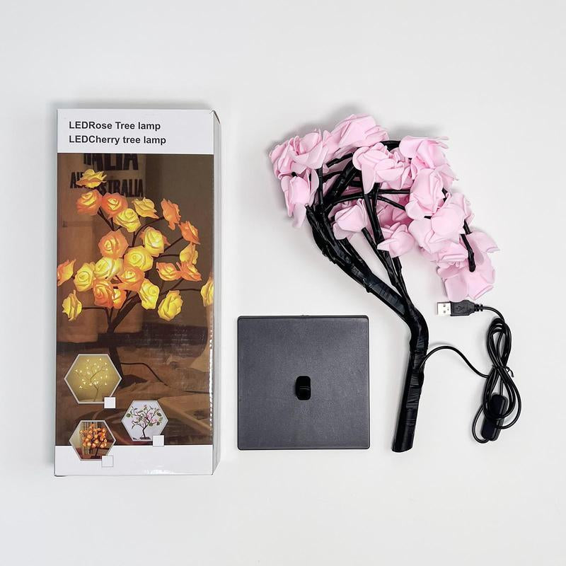 Enchanting Rose Flower Design Night Light - USB Powered Table Lamp for Bedroom & Holiday Decor, Perfect Valentine's Day Gift!