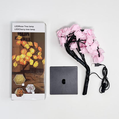 Enchanting Rose Flower Design Night Light - USB Powered Table Lamp for Bedroom & Holiday Decor, Perfect Valentine's Day Gift!