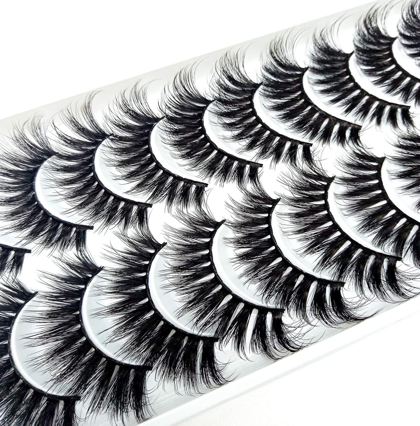 10 Pairs Natural False Eyelashes Fake Lashes Long Makeup 3D Mink Lashes Extension Eyelash Mink Eyelashes for Beauty (3D115)