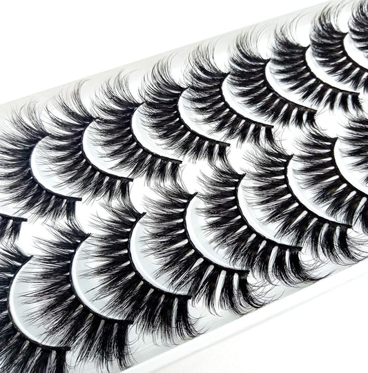 10 Pairs Natural False Eyelashes Fake Lashes Long Makeup 3D Mink Lashes Extension Eyelash Mink Eyelashes for Beauty (3D115)