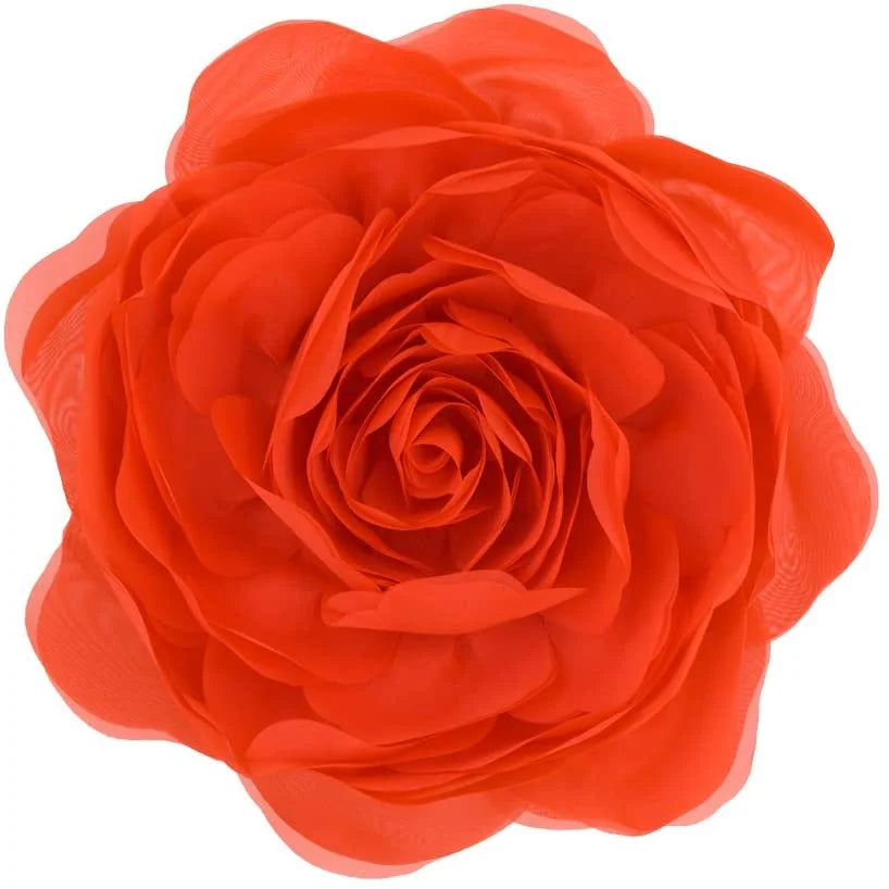 3D Handmade Unique Soft round Gauze Accent Pillows for Home Decoration in 12 Inch Orange Red