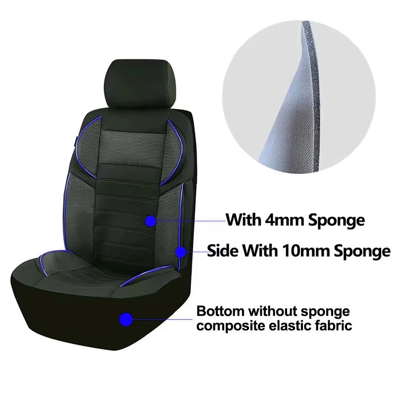 Universal 4Mm Car Seat Covers Luxury Sponge Style, Fit for Most Car Suv Truck Sport Design Seat Covers for Car Seat