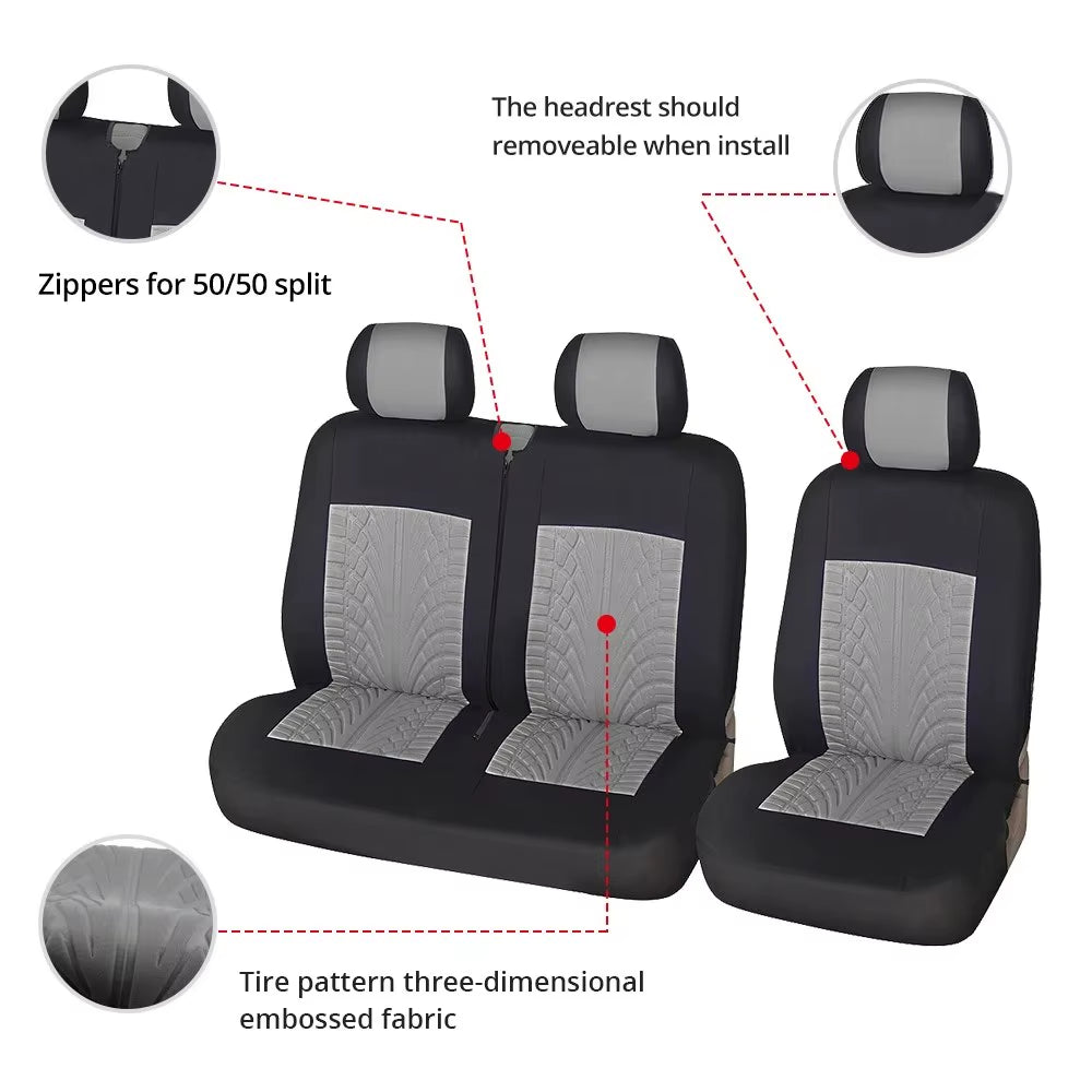 Bus/Van Seat Covers - 9 Seats! High Quality Dirt Resistant Car Seat Protectors Multiple Colors