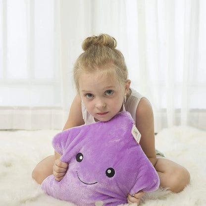 Creative Twinkle Star Glowing LED Night Light Plush Pillows Stuffed Toys (Purple)