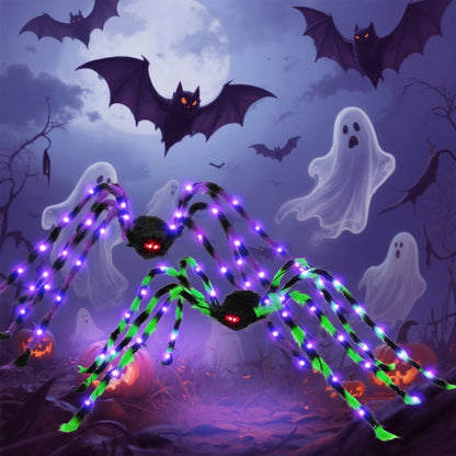 2 Giant LED 5Ft Spiders!  Light up Spider, Halloween Decorations Outdoor, 2 Pack Scary Large Halloween Spider Decor for Home Party Favor Yard Decor