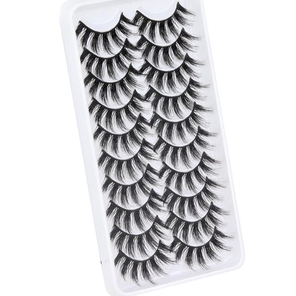 Lashes Fluffy Wispy Faux Mink Eyelashes Criss-Cross False Lashes 10 Pairs Pack Fake Eyelashes for Women (3D07)