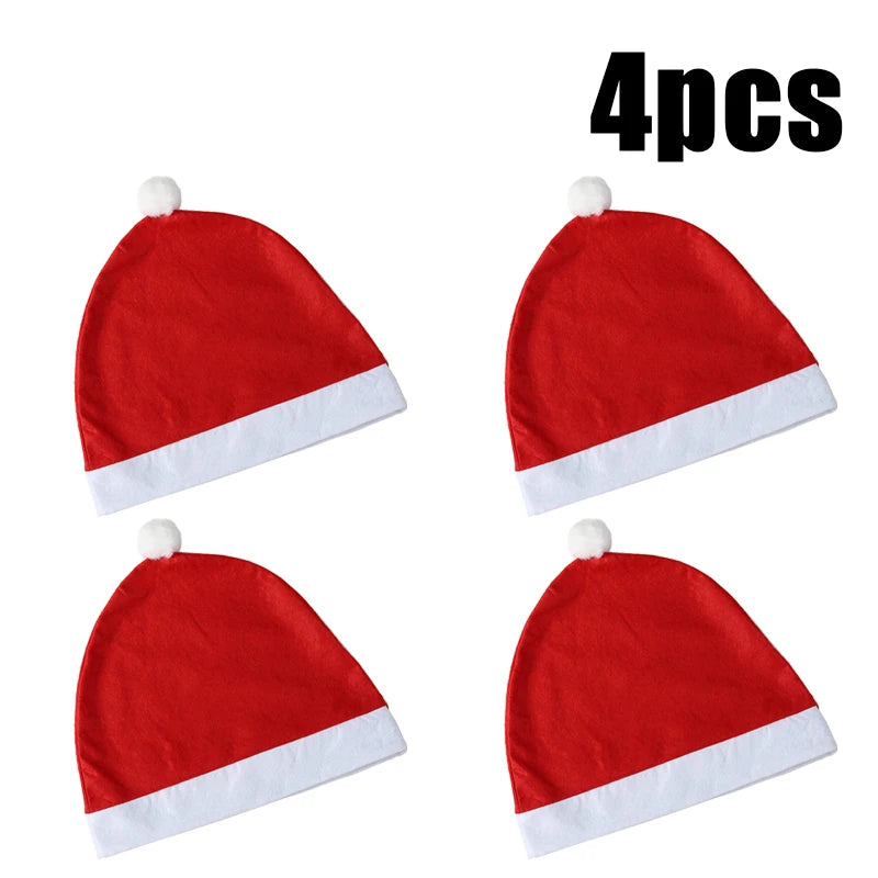 Car Headrest Cover Father Christmas Hat Car Seat Headrest Cover Christmas Car Headwear Accessories Christmas Decoration Ornament