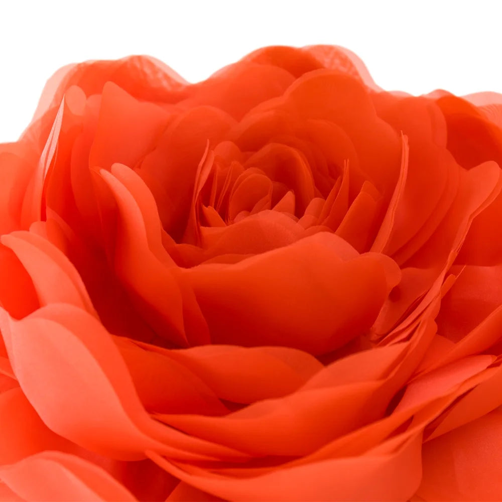 3D Handmade Unique Soft round Gauze Accent Pillows for Home Decoration in 12 Inch Orange Red