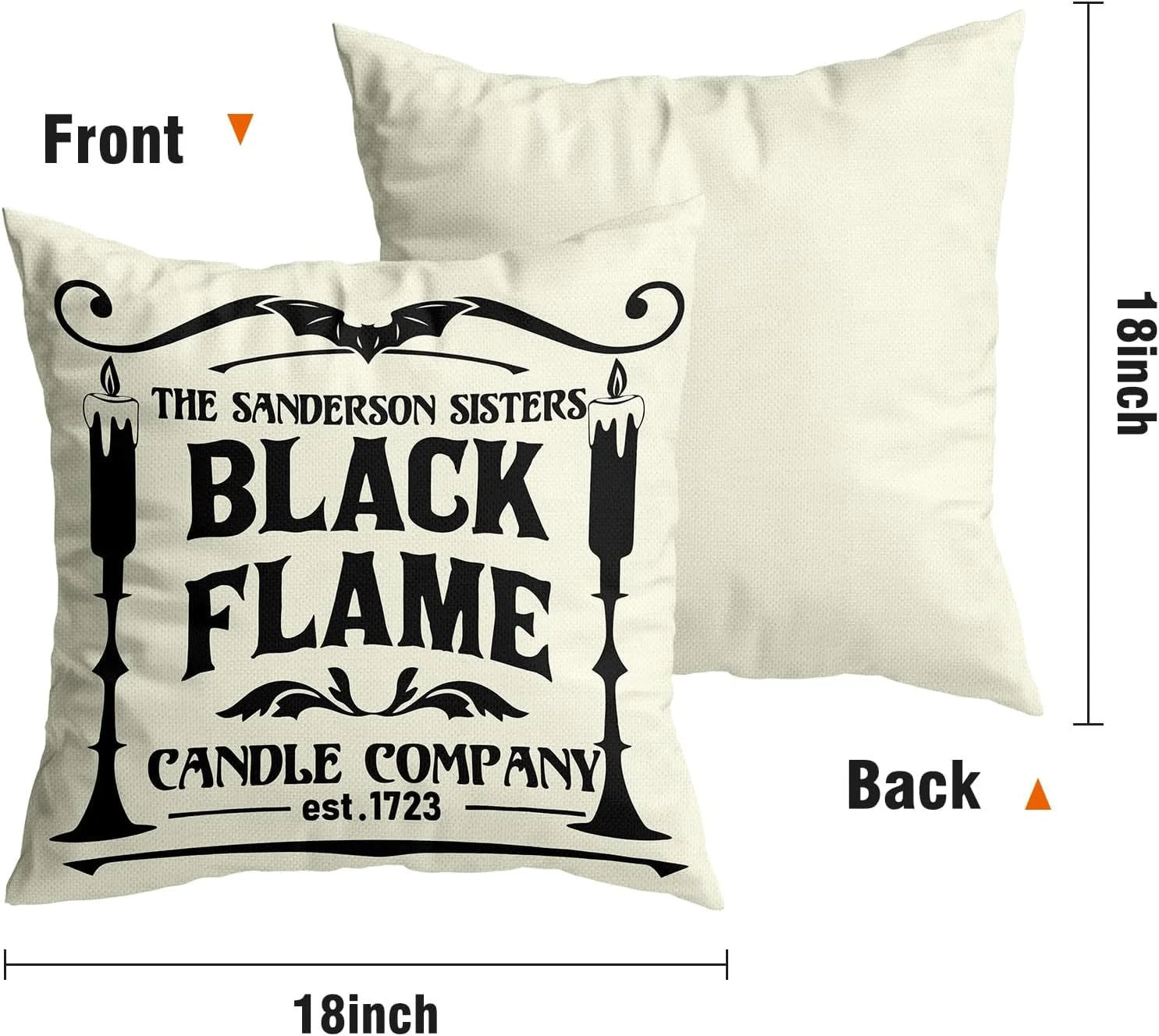 4Pack Halloween Pillow Covers 18X18", Halloween Decor Farmhouse Saying White Black Outdoor/Indoor Fall Pillow Pillows Decorative Cushion Cases for Home Sofa Couch Bed Chair