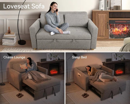 Transform Your Space with the Shortridge 3-in-1 Convertible Linen Sleeper Sofa Bed – Stylish, Functional, and Perfect for Every Occasion!