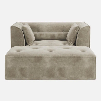 Modern Sofa with Removable Ottoman and Pillows
