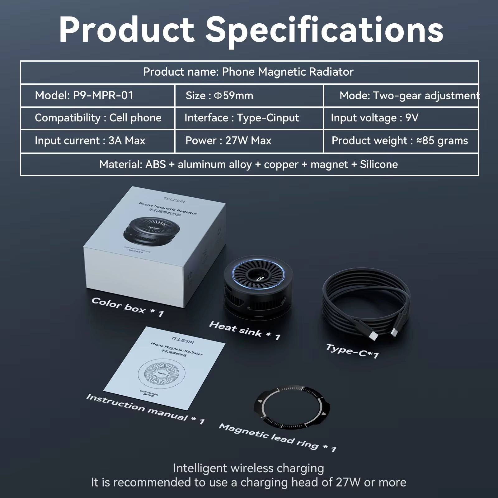 Magnetic Mobile Phone Radiator Cooler Cooling Fan Heat Sink for Cellphones Tablets Cooler for Live Streaming Gamming