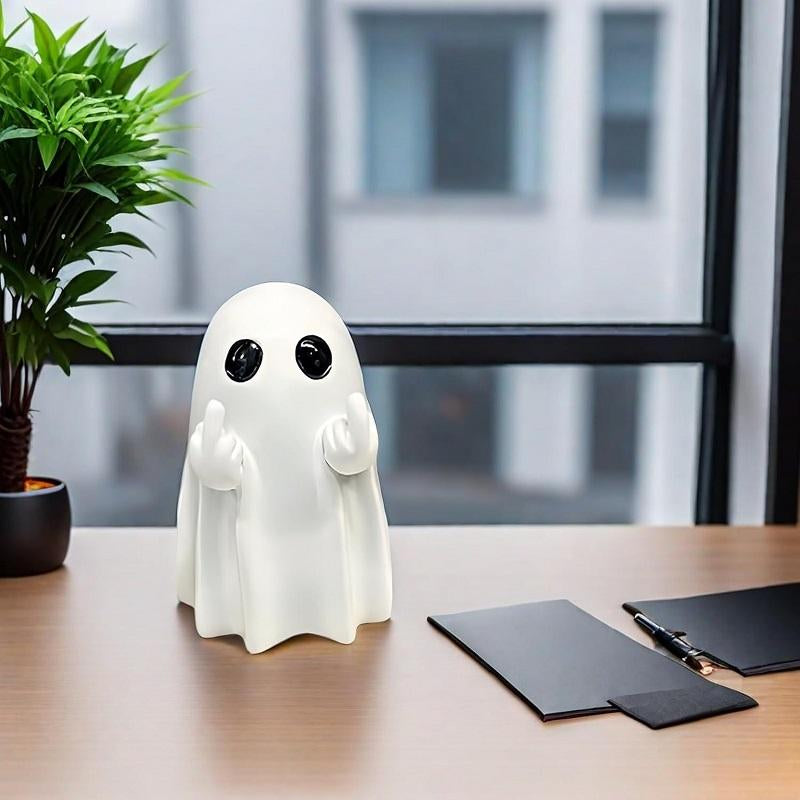 Cute Ghost Design Ornament, Spooky Resin Sculpture for Halloween, Perfect Indoor & Outdoor Home Decor, Unique Gift Idea, Collectible Figurine