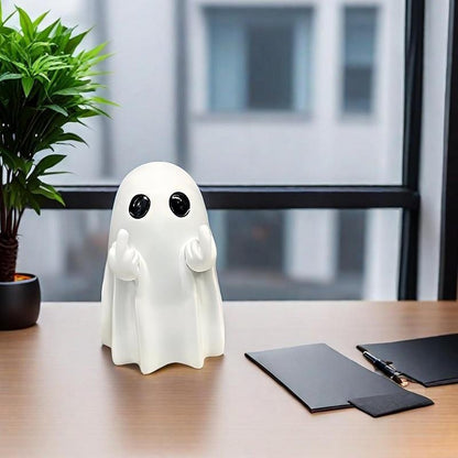 Cute Ghost Design Ornament, Spooky Resin Sculpture for Halloween, Perfect Indoor & Outdoor Home Decor, Unique Gift Idea, Collectible Figurine