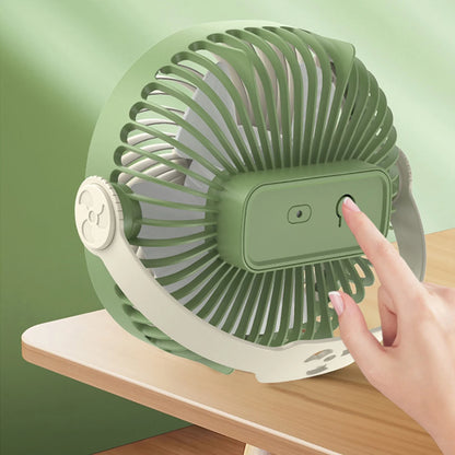 Portable Rechargeable Camping Fan for Tent with LED Lantern, Battery Operated Outdoor, 3 Speeds, Small Quiet Personal Usb Cooling Fan for Travel, Fishing，Green