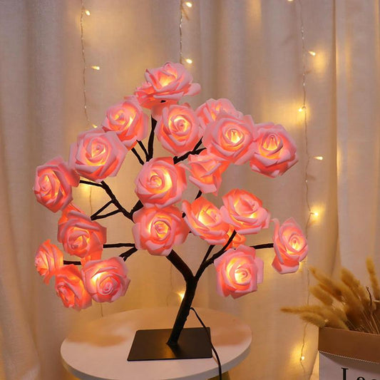 Enchanting Rose Flower Design Night Light - USB Powered Table Lamp for Bedroom & Holiday Decor, Perfect Valentine's Day Gift!