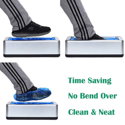 Automatic Hands-Free Shoe Cover Dispenser - Portable Anti-Slip Overshoe Machine for Home and Office