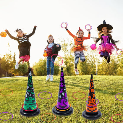  Witch Hat Ring Toss!   Halloween Inflatables Ring Toss Game 3 Pack- Fun Halloween Games,Toys & Party Supplies, Games & Toys for Kids Adults
