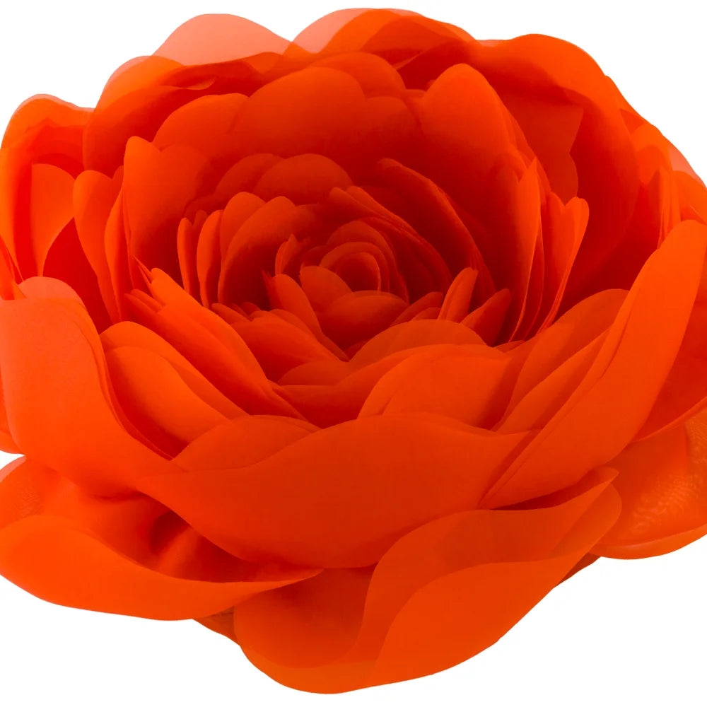 3D Handmade Unique Soft round Gauze Accent Pillows for Home Decoration in 12 Inch Orange Red