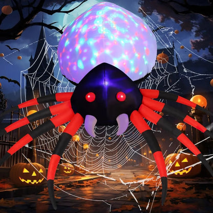 8.5 FT Halloween Spider Inflatable, Halloween Inflatable Giant Blow up Spider with Built-In Lights, Outdoor Inflatable Halloween Decorations Halloween Blowup for Holiday/Party/Yard