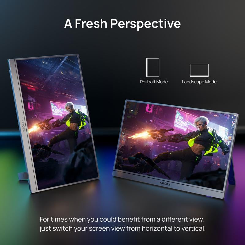 16.1" 2.5K 180Hz Portable Gaming Monitor 106% Srgb 2560X1600 QHD 1080P Ultra Slim External Second Screen for Laptop PC PS5 Mac Xbox with Built-In Kickstand & Dual Speakers