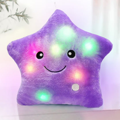 Creative Twinkle Star Glowing LED Night Light Plush Pillows Stuffed Toys (Purple)