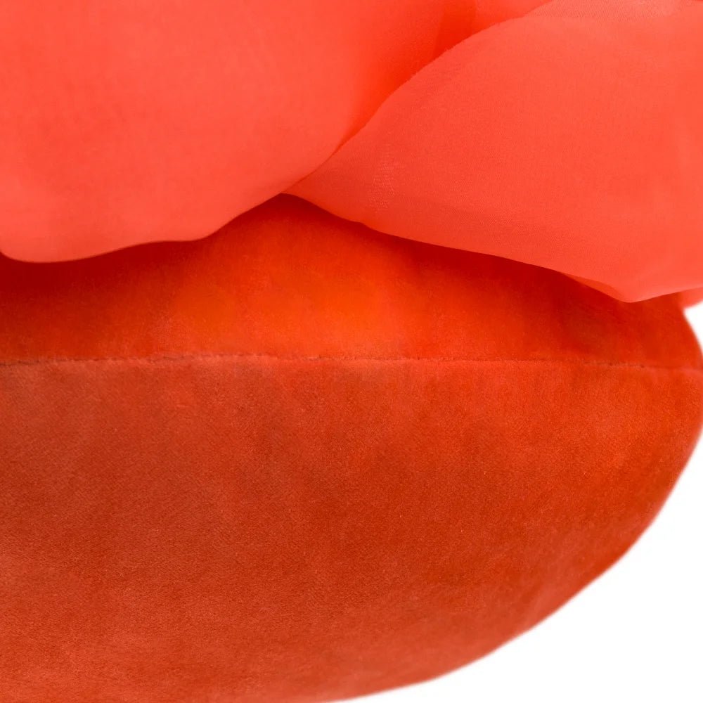 3D Handmade Unique Soft round Gauze Accent Pillows for Home Decoration in 12 Inch Orange Red