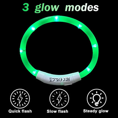 Illuminate Your Pet's Style: USB Rechargeable LED Dog & Cat Collar - Perfect for Christmas Gifts & Festive Fun!